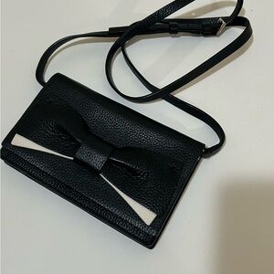 Kate Spade Elegant Black Leather Bow Clutch